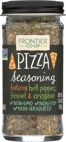 Frontier Co-op Pizza Seasoning, 1.04-Ounce Jar, Featuring Bell Pepper, Fennel Seed & Oregano, Great on Pasta and Salads