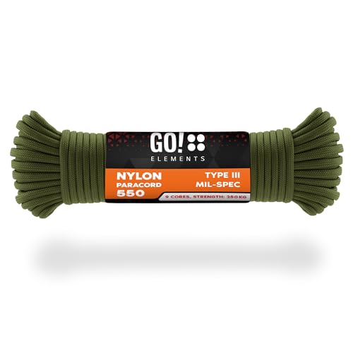 Paracord 550 Typ III | ø 4mm - 11 Kerne - max. 250 kg | 100% Nylonschnur - reißfest & extrem stabil | Nylonseil Allzweckseil Reepschnur & Outdoor Seil