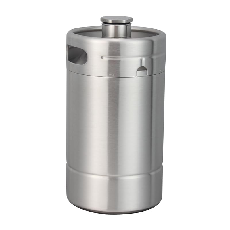 Stainless Steel Mini Keg Growler, 128 oz, Pressurized Beer Dispenser