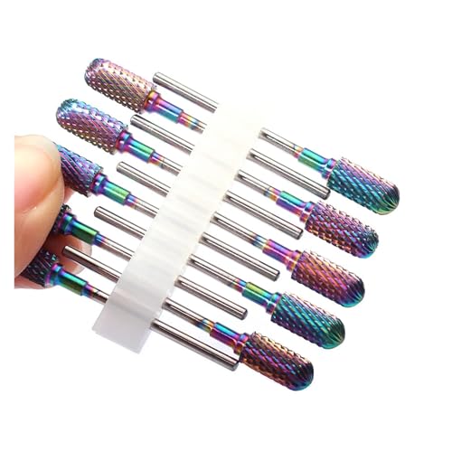 IMGASDCSD Broca eléctrica para uñas Paquete de 10 Brocas de carburo for Fresas de uñas, for manicura y eliminación de Esmalte en Gel, Multicolor(No17 10pc(r4))