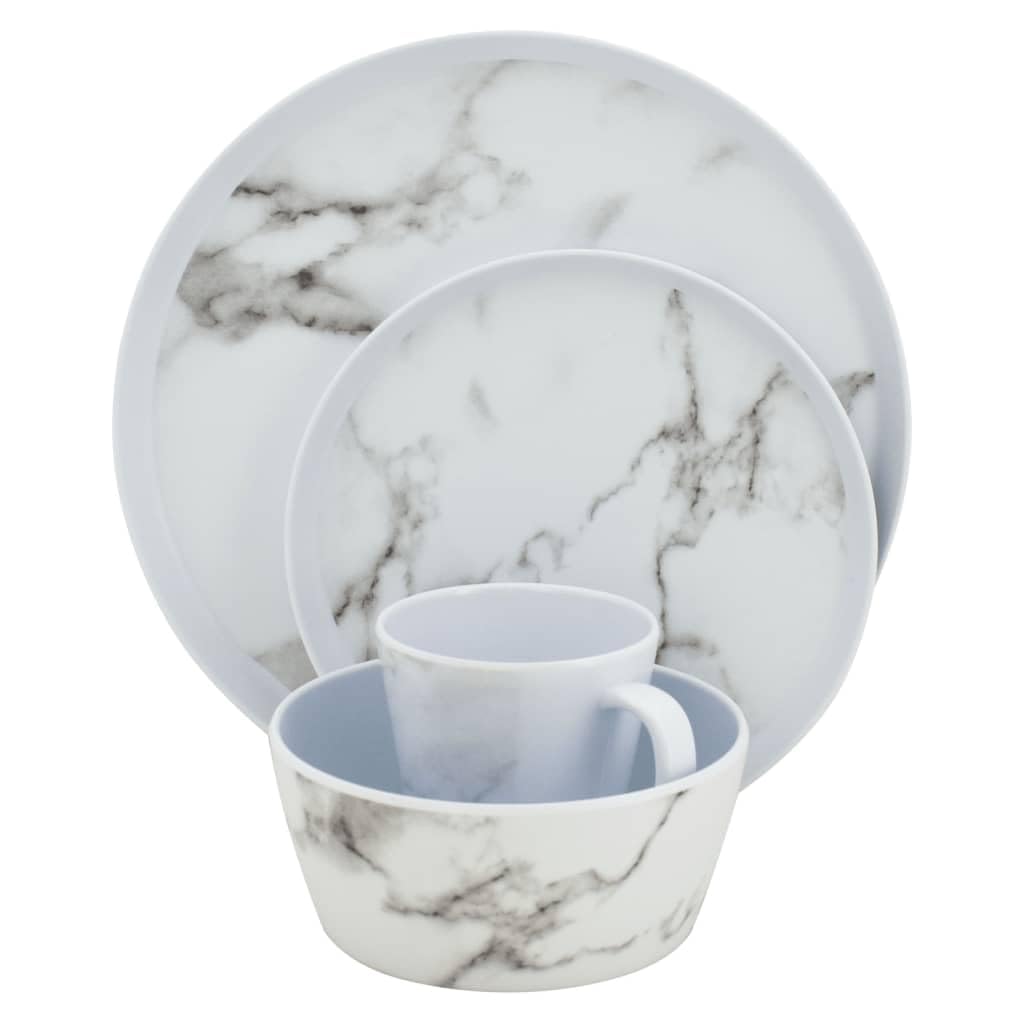 Eurotrail Marble Melamine Geschirrset 16- teilig