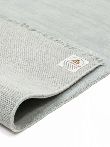 RugVista Handloom fringes, Dywan, Nowoczesne, 250 x cm, Kwadratowy, Wysoki, Czyścić wyłącznie chemicznie, Certyfikat Care & Fair, Dusty Niebieski