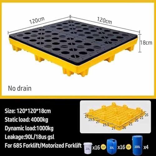 Oil Drum Spill Containment Platform with Drain Outlet - Ideal for Laboratory Use, Efficient Spill Management, Durable & Reliable Secondary Containment Solution
