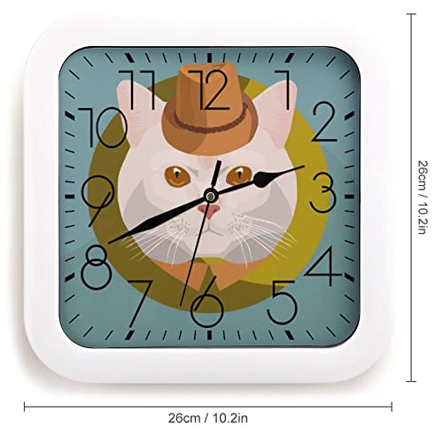 Pendule murale silencieuse chat mignon pour travailler sans bruit