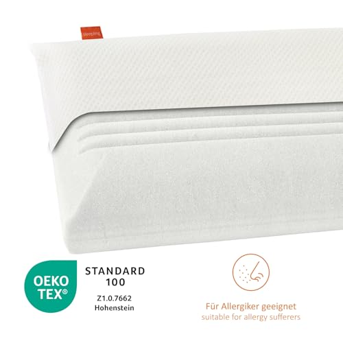 sleepling orthopädisches Nackenstützkissen, extra festes hartes Visco Kissen 40 x 80 cm, viskoelastisches Kopfkissen, Memory Foam, waschbar, Ökotex, Made in EU, weiß