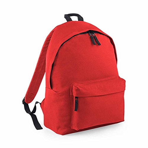 BagBase B125JBRED: Mochila unisex  color rojo brillante  tamaño mediano