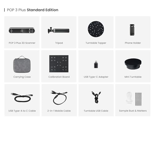 Revopoint POP3 Plus 3D Scanner for 3D Printing, Handheld 3D Printer Scanner 0.04mm Precision, Full-Color Scan for Medium Object, Support for Android/iOS/Win/MacOS, Standard - Image 6