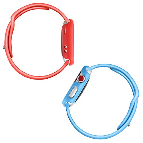 [3 Color Pack] Fintie Case Compatible With Watch 38Mm, Slim Lightweight Polycarbonate Hard Protective Bumper Cover Compatible With All Versions 38Mm Series 3 (2017), Series 2 1- Multi Color C #TOP7