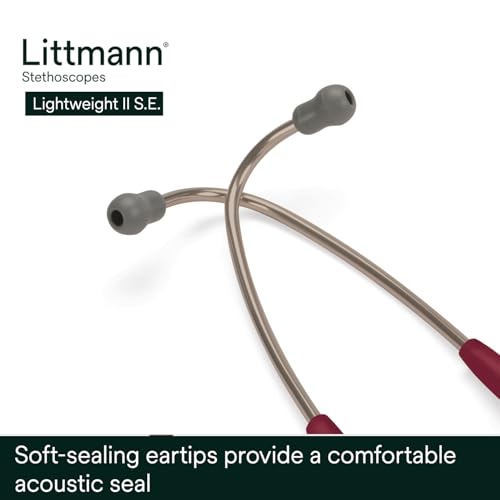 3M Littmann Lightweight II S.E. Stethoscope, 2451, 28" Burgundy Tube - image 5
