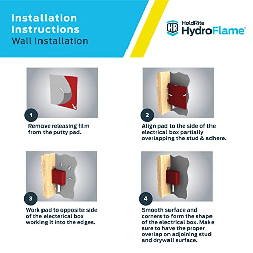 Holdrite HydroFlame 7 x 7 Inch Firestop Putty Pads, (Pack of 20) Fire-Rated, HF-PP-1 by Holdrite - Image 4