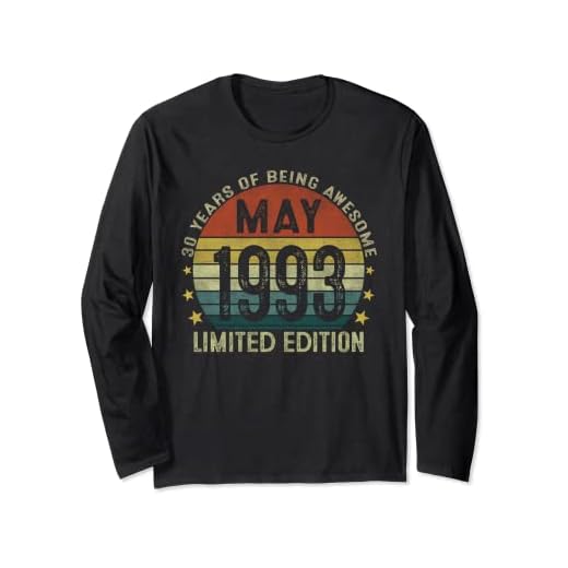 Regalo 30 Años Cumpleaños Hombre Mujer Hecho En Mayo 1993 Manga Larga