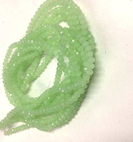 Perles en verre style préhnite verte 3-4mm pour créer des bracelets d'été tendance