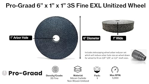 Image of EXL Unitized Wheel, Silicon Carbide, 6 inch Diameter x 1 inch Wide x 1 inch Arbor, 3S Fine | (Pack of 1)