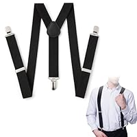 THXFUNAREA Tirantes para Hombre, Estilo X con 4 Fuertes Pinzas, Tirantes para Pantalones Hombre Ajustables para Máximo Confort, Moda para Tallas Unisex