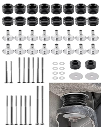 KF04058BK Body Cab Mount Bushing Kit (No Include Nuts) for Ford F250/F350 1999-2007 Super Duty 2WD/4WD Body Mount Bushing Kit Cab Steel Sleeves Hardware Polyurethane Black for F250/F350 Accessories