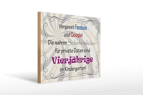 Femer Holzschild Spruch 40x30cm vergesst Facebook und google