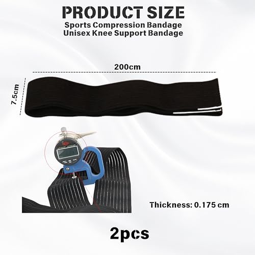 Generisch 2er 200CM Oberschenkel Bandage, Klettband Hohe Elastizität Kompressionsbandage Kraftsport Kniebandage Beine Befestigungsband für Arm, Ellbogen, Wade, Hand, Knöchel, Handgelenk, Knie