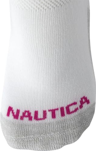Image of Nautica Womens High Quarter Socks Moisture Wicking Cushioned Socks, 6 Pack | Dri-Motion Moisture Wicking Stretch Fabric, Cushioned Key Areas, Reinforced Heel and Toe, High Quarter Cut, Shoe Size 4-10