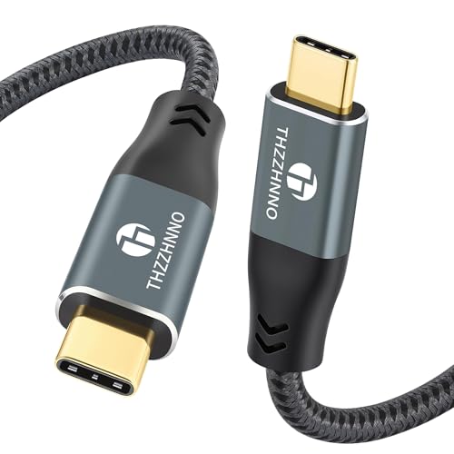 Thzzhnno Kabel USB-C USB 3.2 Gen 2 20 Gb/s, 0,4 M, Szybki Transfer Danych, 60 W, 8K 30 Hz Solidny I Trwały Nylonowy Pleciony Kabel Zapewnia Dłuższą Żywotność