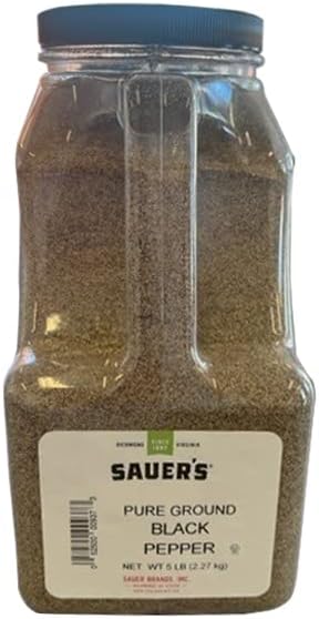Ground Black Pepper | Fine Grind | 5 Pound Canister | Foodservice