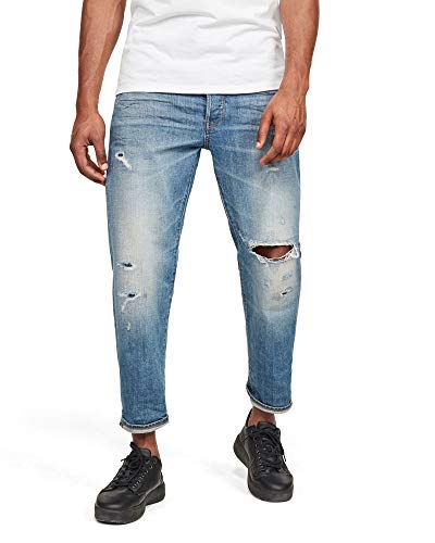 G-Star Raw 5650 3d Relaxed Tapered Jeans Para Hombre, Azul Worn In Ripped Blue Faded D15388-B767-B190 , 27w 30l G-Star Raw 5650 3d Relaxed Tapered Jeans Para Hombre, Azul Worn In Ripped Blue Faded D15388-B767-B190 , 27w 30l
