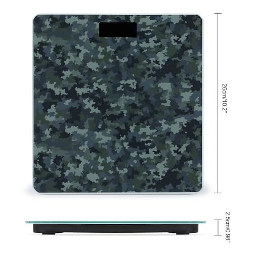 Báscula Digital de Baño con patrón camuflaje y vidrio templado miniatura 2