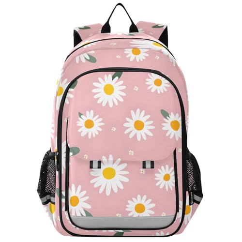 Sac à dos ordinateur portable enfants école motif marguerites blanches voyage