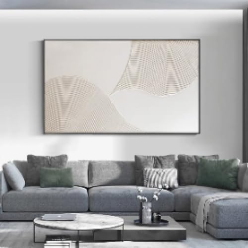Toile texturée art mural blanc ZHUOYA décoration chambre moderne