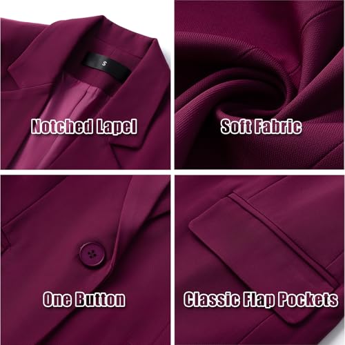Women's 2 Piece Pant Suit Dressy Business Casual Outfits Notched Collar Blazer Professional Pantsuits Set for Work Office - Image 5