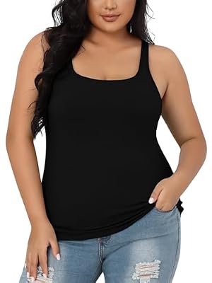 V FOR CITY Plus Size Tank Top for Women with Unpadded Shelf Bra Camisole 4X