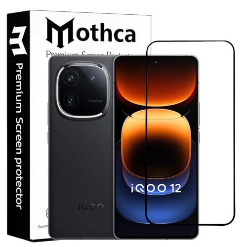 Image of Mothca Military-Grade Tempered Glass Screen Protector Compatible for iQOO 12 5G / Neo 9 5G / Neo 9 Pro 5G with Edge to Edge Coverage - Case Friendly, Anti-Scratch & Bubble-Free Installation Kit