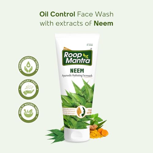 Image of Roop Mantra Ayurvedic Neem Face Wash for Oily & Acne Prone Skin | Oil Control, Remove Impurities And Prevents Pimples For Men & Women 115ml (Pack of 2)