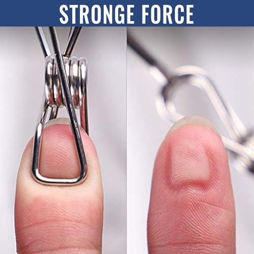 rietegio 70Pack Metal Clothes Pegs Large Washing Line Pegs Stainless Steel Clothes Pegs 5.4cm Strong Pegs for Washing Line Clothes Snack Bags Towels Picture Paper Kitchen Office - Image 4