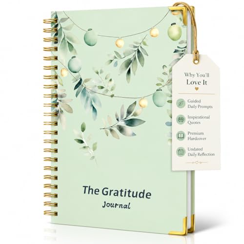 Gratitude Journal Hardcover Colorful Layout Design for Women Men Teens 5 Miunte Daily Gratitude Journal with Prompts for More Happiness Mindfulness & Reflection Daily Affirmations Spiral Bindding