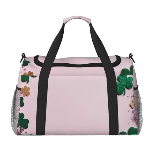 background st patrick's day glitter Print Travel Duffle Bag - Foldable Personal Item Travel Bag for Women & Men,13x10.2x19.7