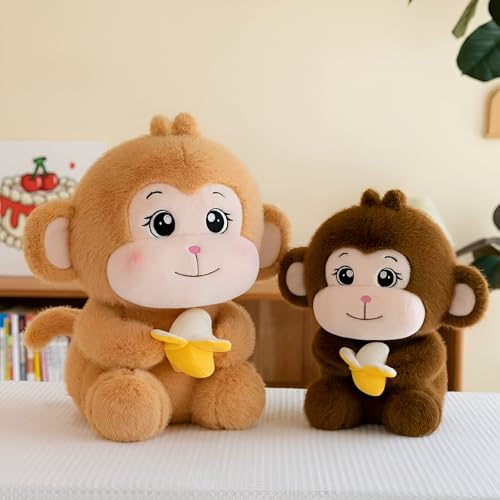 Image of Tickles Cute Smile Monkey Soft Stuffed Plush Animal Toy for Kids Boys & Girls Birthday Gift (Color: Light Brown Size: 22 cm)