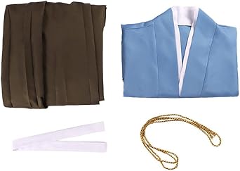Men's Japanese Samurai Hakama Uniform Kimono Kendo Suit Aikido Judo Tradtional Martial Arts Cosplay Halloween Costume
