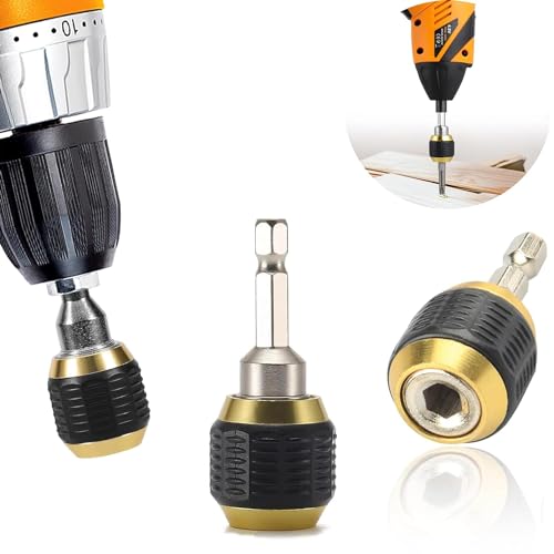 Image of Bennort Self-Locking Drill Bit Holder Quick Release 1 /4in Hex Shank Universal Drill Chuck Adapter, Screwdriver Drill Bit Extension Adapter for Handheld Drivers or Power Drill Tool [60mm Length]