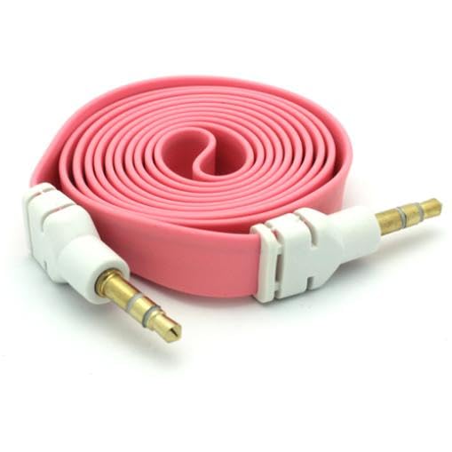 Cable auxiliar plano Jack 3.5mm color rosa 0.91 m miniatura 2