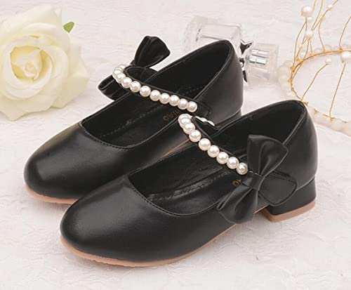 Girls Bowknot PU Mary Jane Dress Shoes Strap Slip on Princess Low Heel Shoes for Kids Toddler/Little Kid2