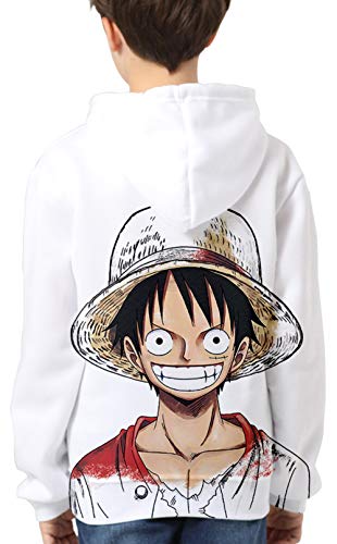 Haosheng Anime One Piece 3D Stampata Felpa con