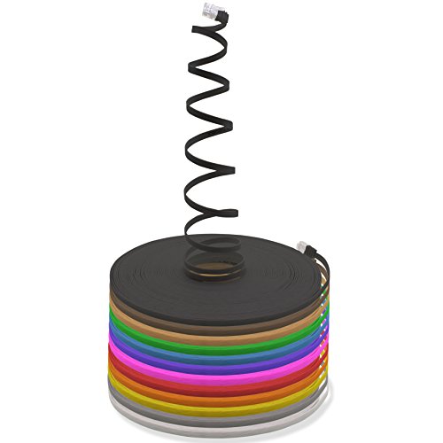 3.0m Cat6 Ultra Flat Gigabit LAN (RJ45) Slim Micro Network Cable - 10 Colors, 10 Pieces, Color A, 10 X 3m - Image 2
