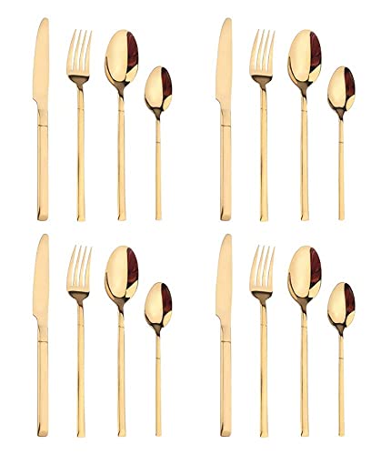 Ménagère 16 pièces acier inoxydable couteau de table 18/8 poli miroir 4 couverts