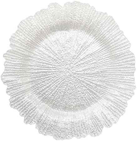 ChargeIt by Jay Charge It by Jay Reef Charger 13” Decorative Melamine Service Plate for Home, Professional Dining, Perfect for Upscale Events, Dinner Parties, Weddings, Banquets, Catering, White