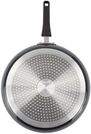 Scoville Sky Neverstick 28cm Frying Pan - Non-Stick Coated, Speckled Inner Design, Gloss Exterior, Easy to Clean, Induction Suitable, Grey/Black