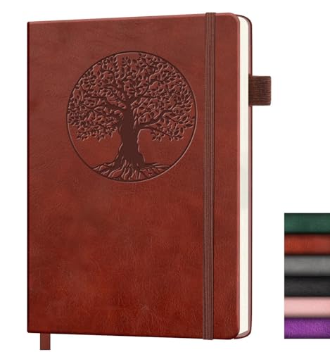ALKALO Lined Journal Notebook, A5 Vintage Leather Journals for Writing