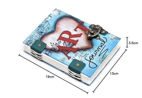 Image of Handmade Recycled Paper Journal Diary with Lock (5x7 Inches) | Artistic Hardcover Notebook | Eco-Friendly Secret Diary for Women & Men