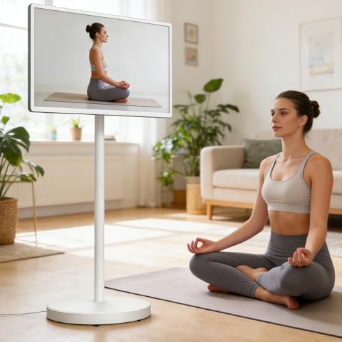 AityBuy Tableta Smart TV Portátil De 21.5/27/32 Pulgadas con Ruedas, 8 GB + 128 GB De Almacenamiento, Android 13, Rotación Completa, Control Remoto por Voz. 27in