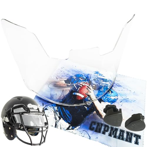CNPMANT No Fog Football Visor, Youth and Adult Football Helmet Viosor. Facial Protection Visor for Helmet Accessories, Shock Resistance, Scratch Resistant, UV Block, Reduces Glare,OK Clarity