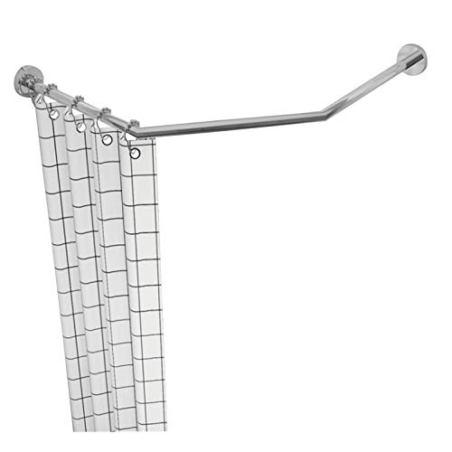 Tringle à rideau de douche incurvée luxe en acier inoxydable 304 argenté